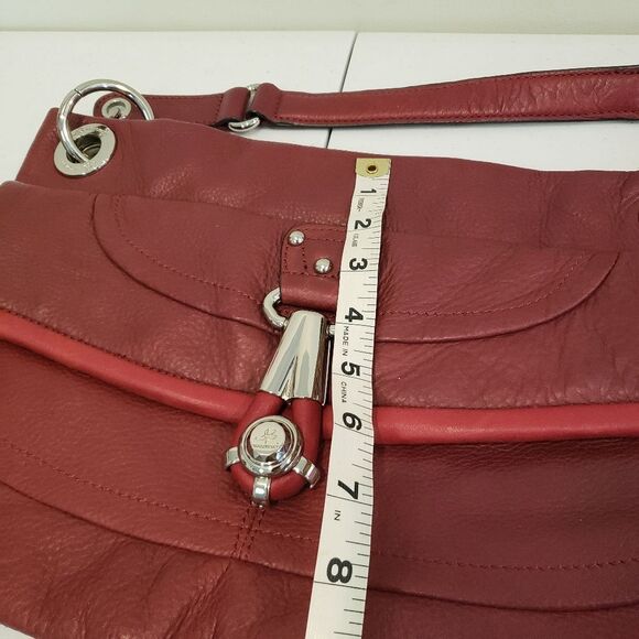 B Makowsky Red Soft Leather Bag - Picture 7 of 8